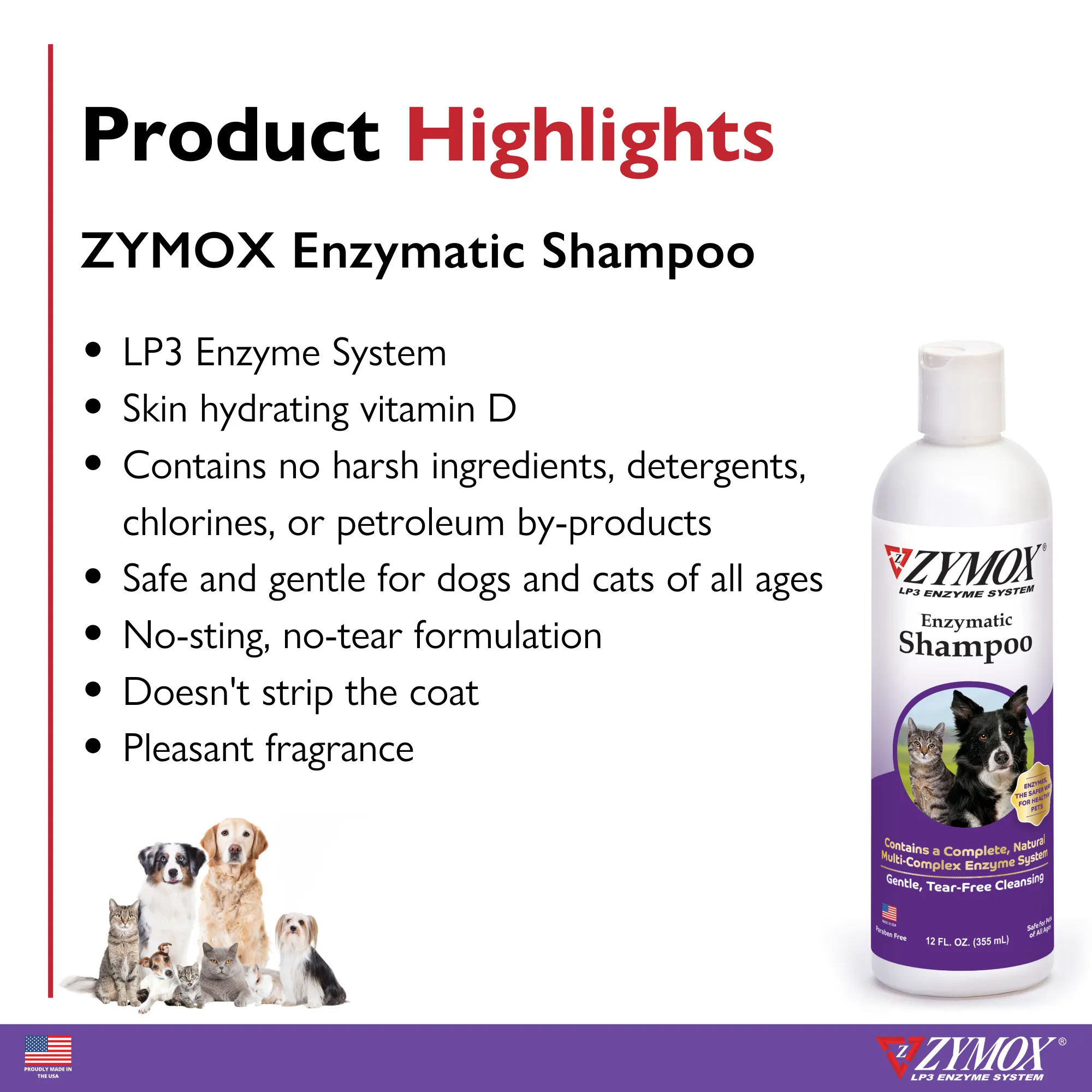 ZYMOX Shampoo, Authentic Product Made in the USA - 12 oz