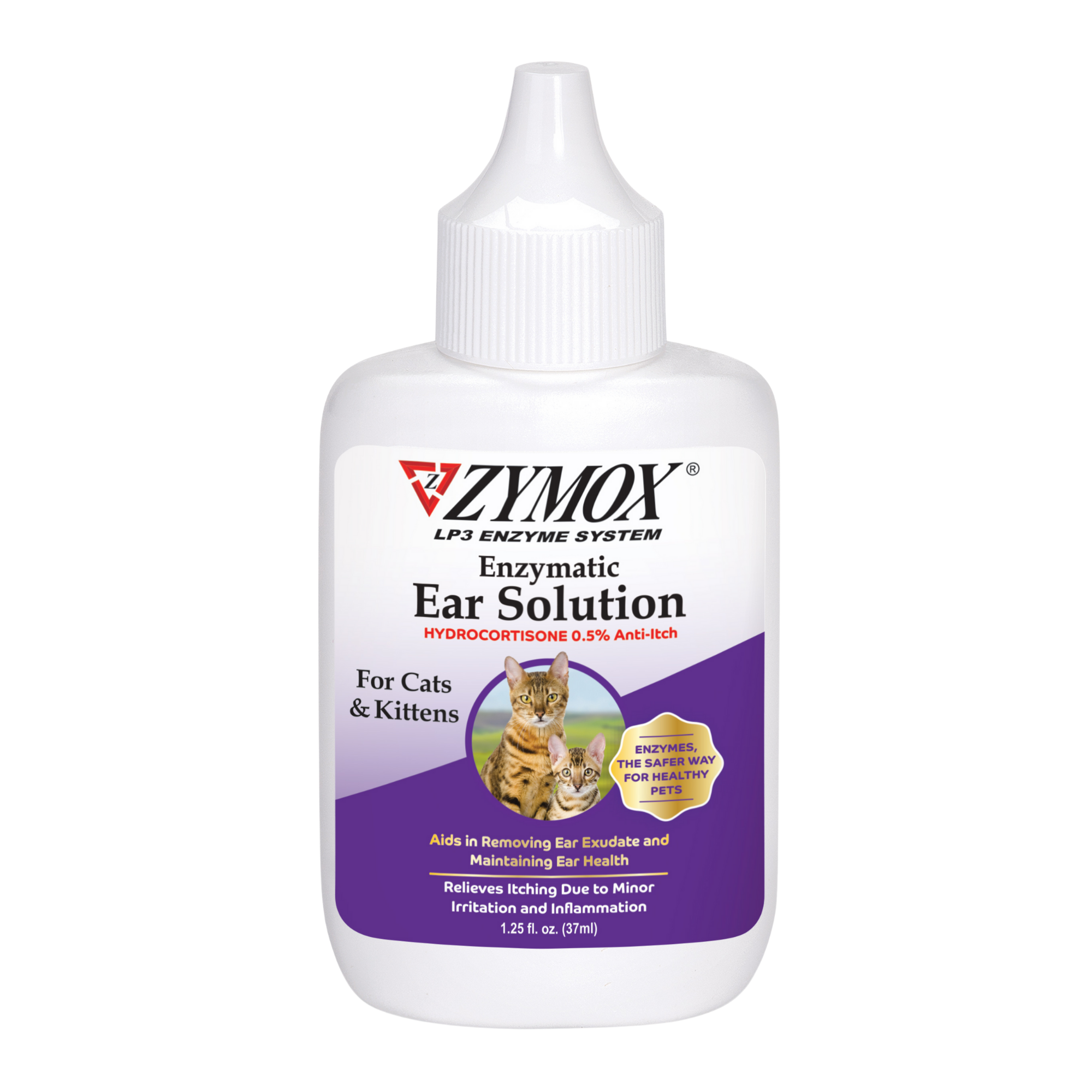 ZYMOX® Enzymatic Ear Solution with .5% Hydrocortisone for Cats & Kittens