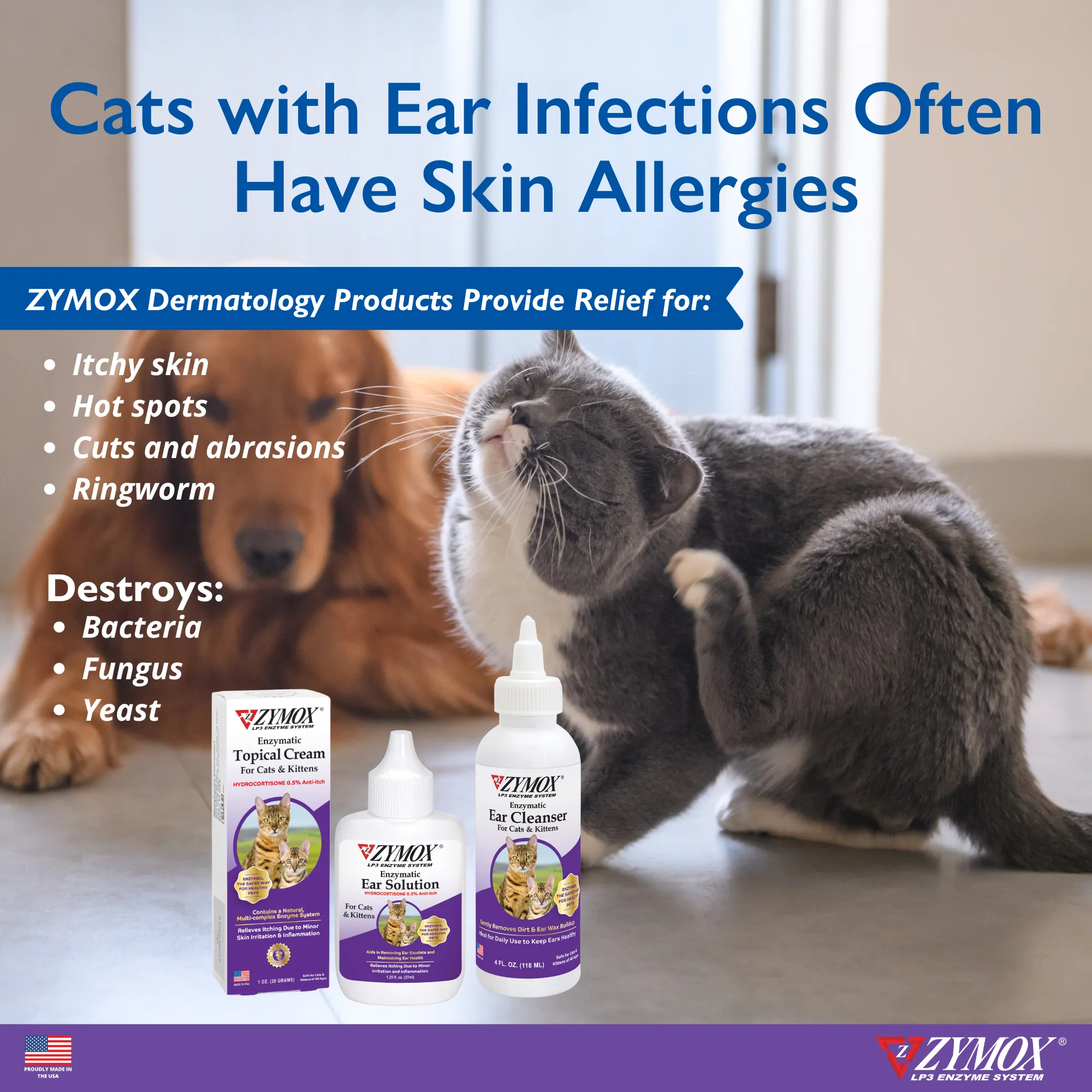 ZYMOX® Enzymatic Ear Cleanser for Cats & Kittens