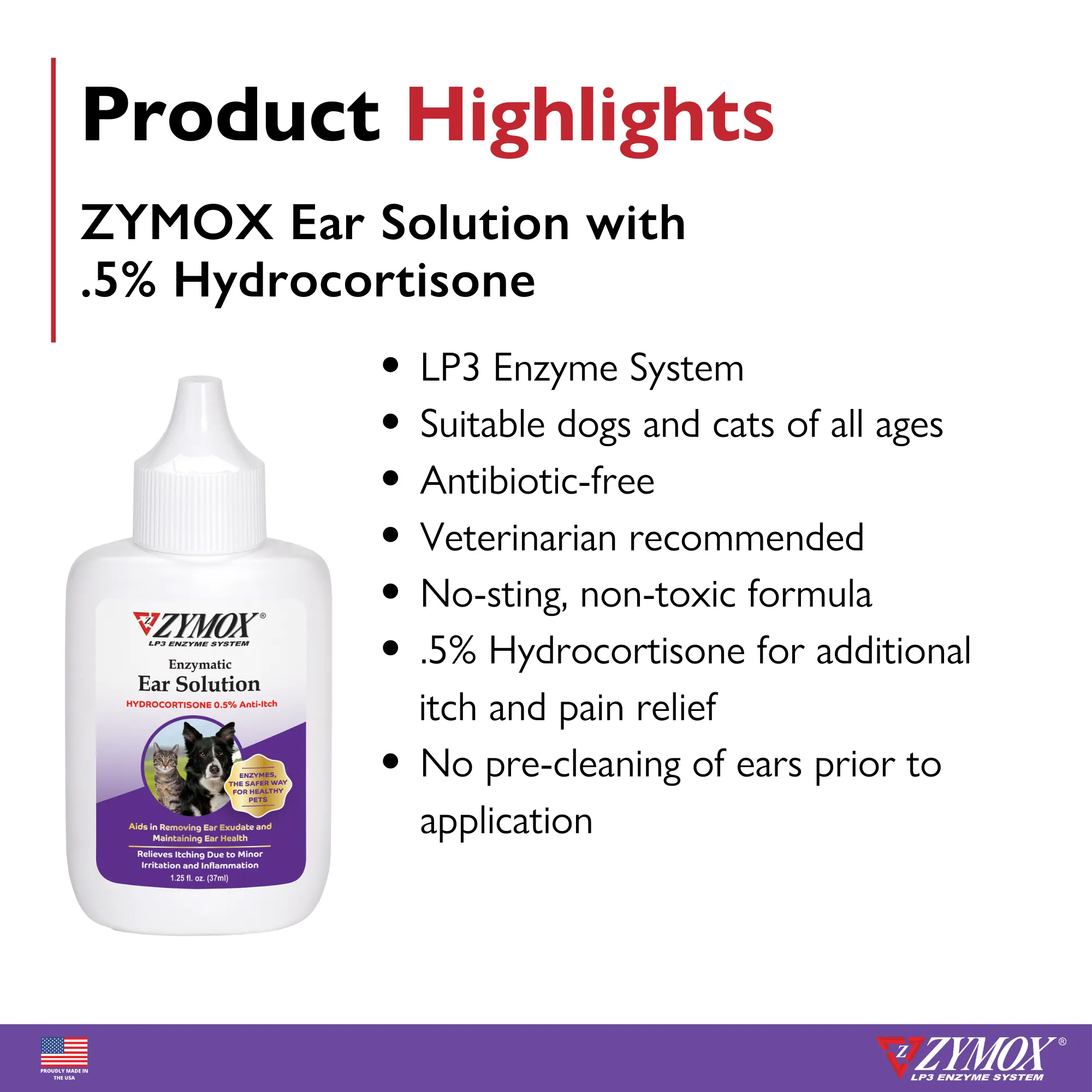 ZYMOX Enzymatic Ear Solution with 0.5% Hydrocortisone
