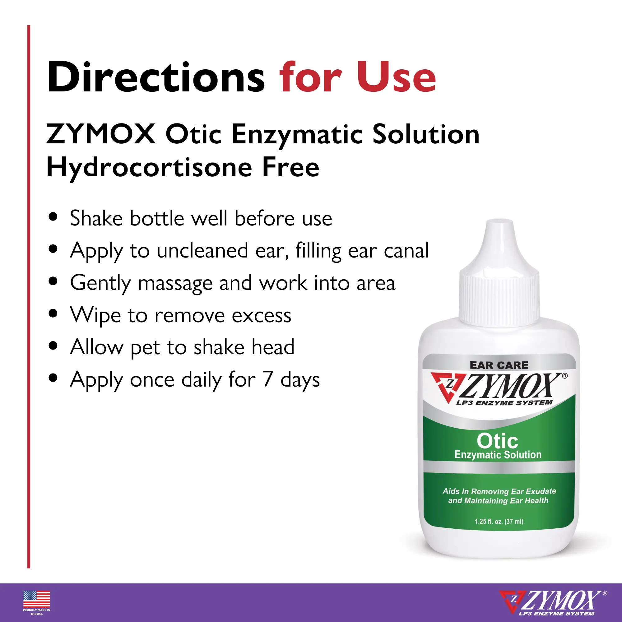 ZYMOX Otic Enzymatic Solution, Authentic Product Made in the USA - 1.25 oz