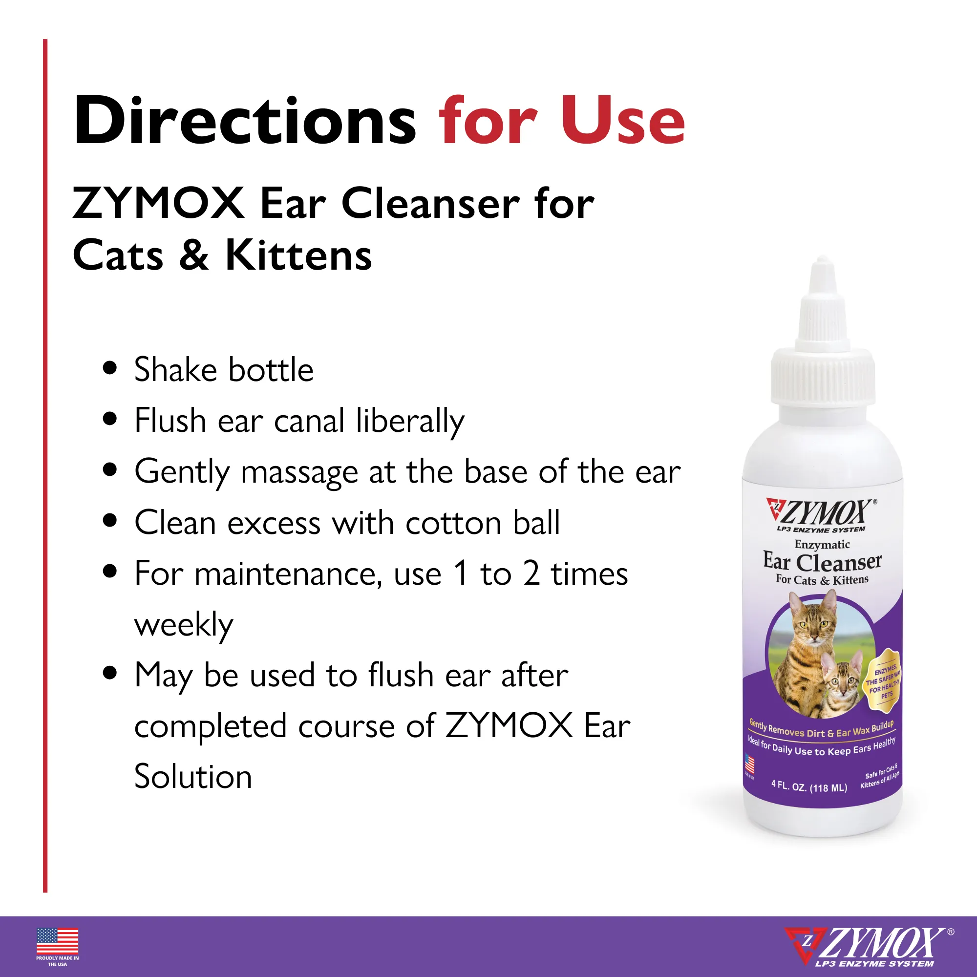 ZYMOX® Enzymatic Ear Cleanser for Cats & Kittens
