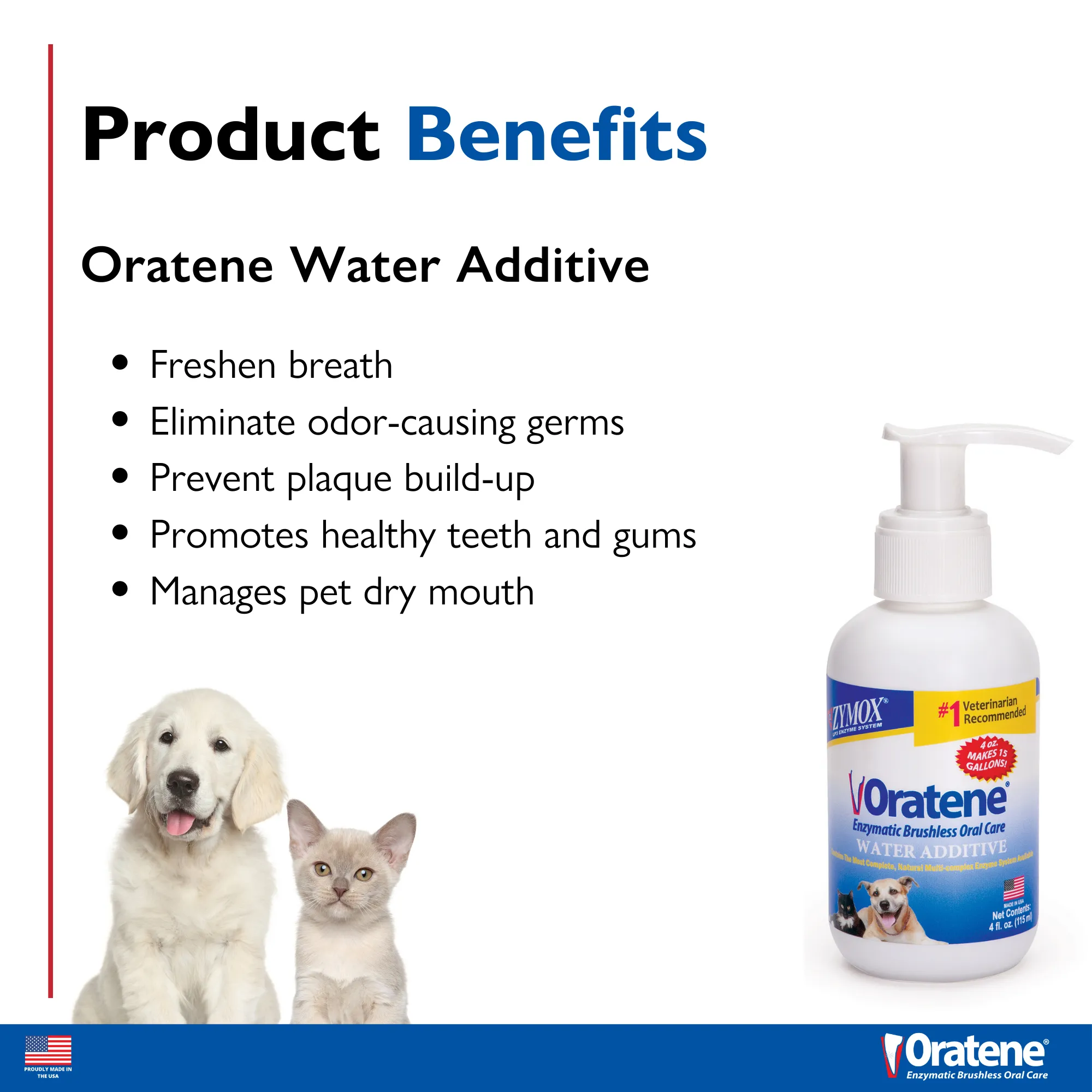 Oratene® Enzymatic Brushless Water Additive, Authentic Product Made in the USA - 4 oz