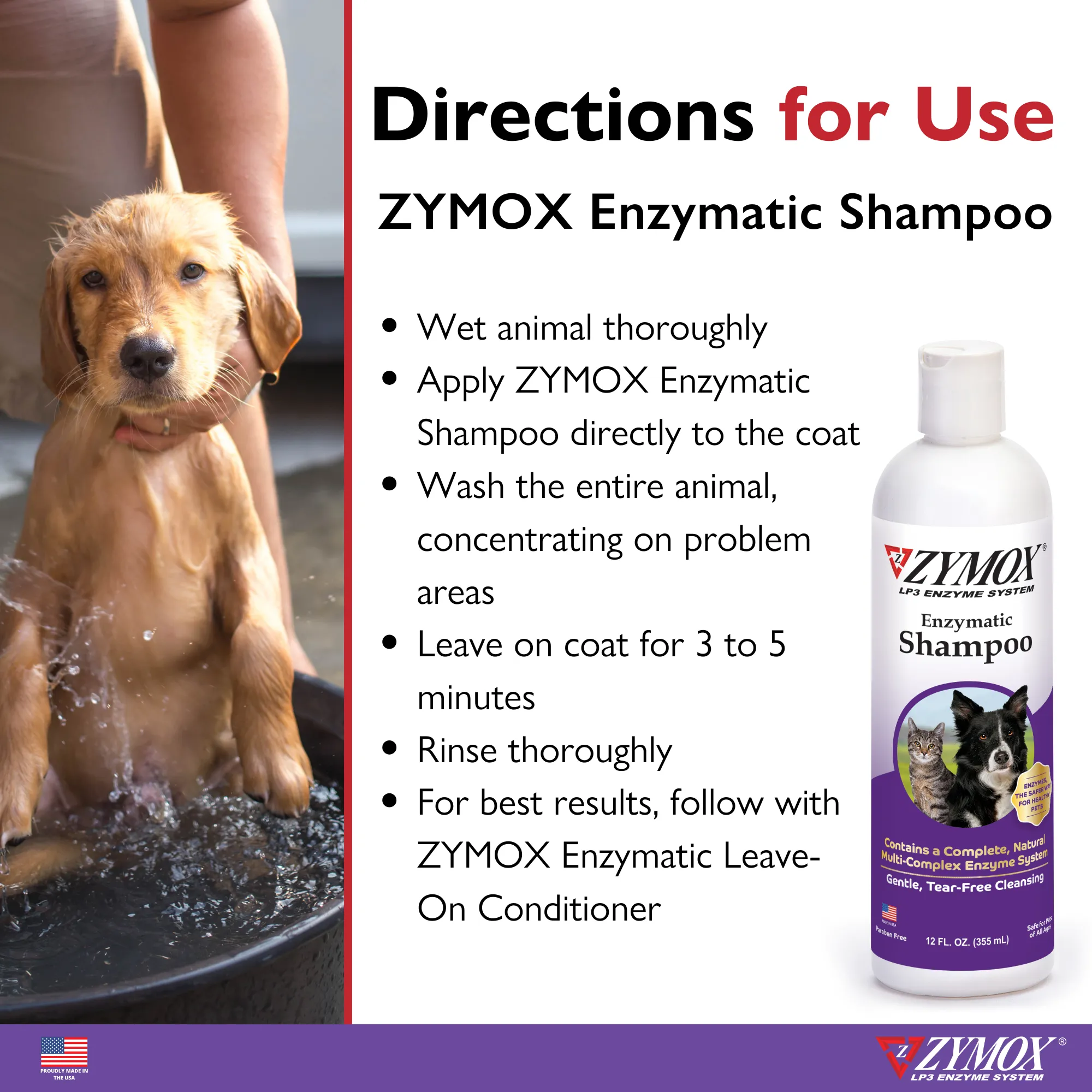ZYMOX Shampoo, Authentic Product Made in the USA - 12 oz