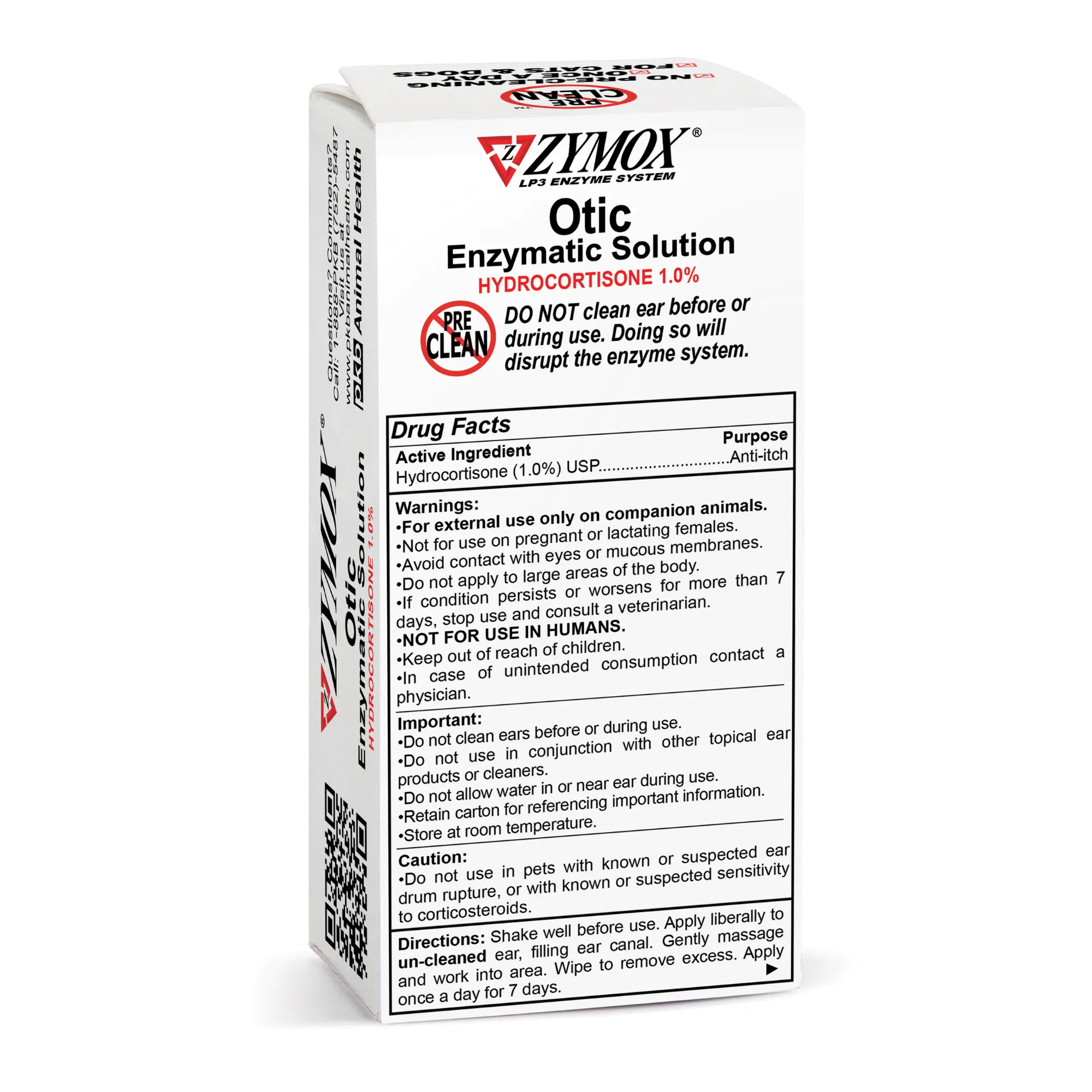 ZYMOX Otic Enzymatic Solution With 1% Hydrocortisone, Authentic Product Made in the USA - 1.25 oz