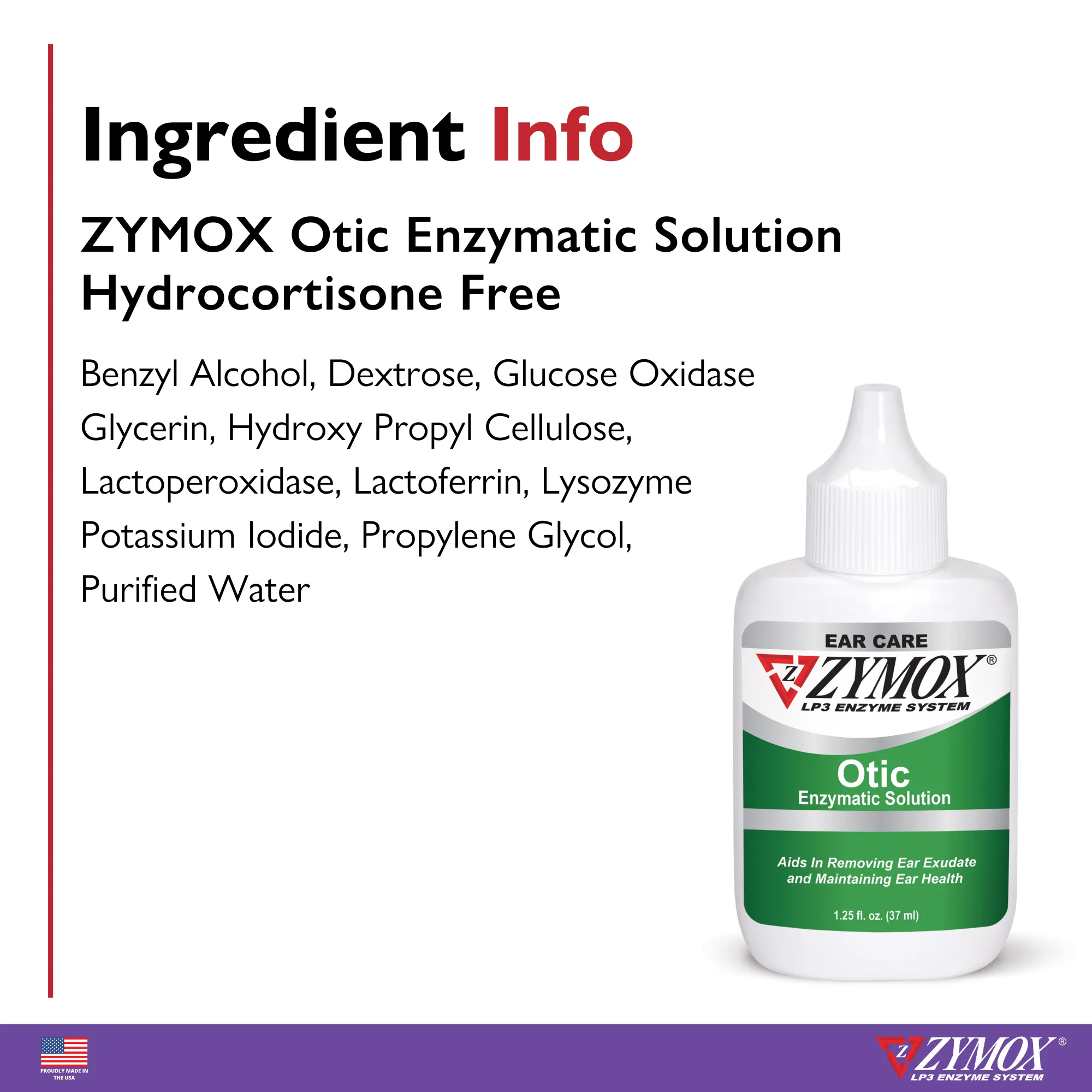 ZYMOX Otic Enzymatic Solution, Authentic Product Made in the USA - 1.25 oz