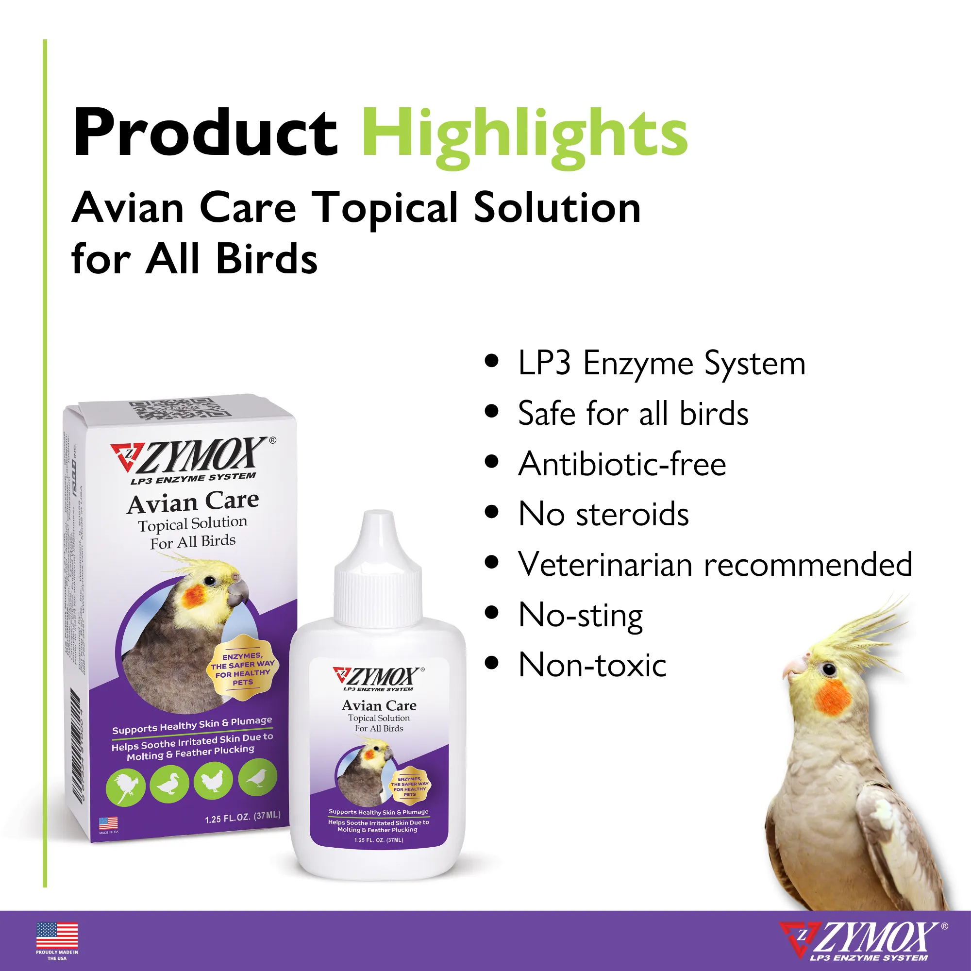 ZYMOX® Avian Care Topical Solution For All Birds