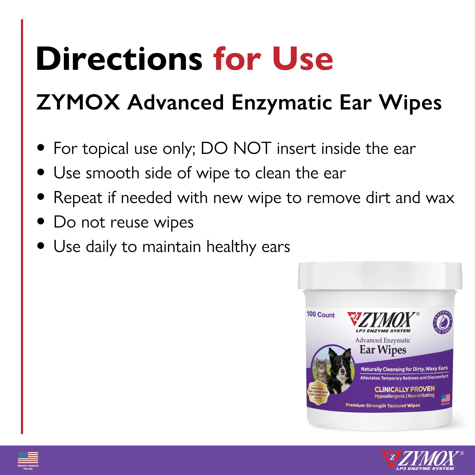 ZYMOX Advanced Enzymatic Ear Wipes