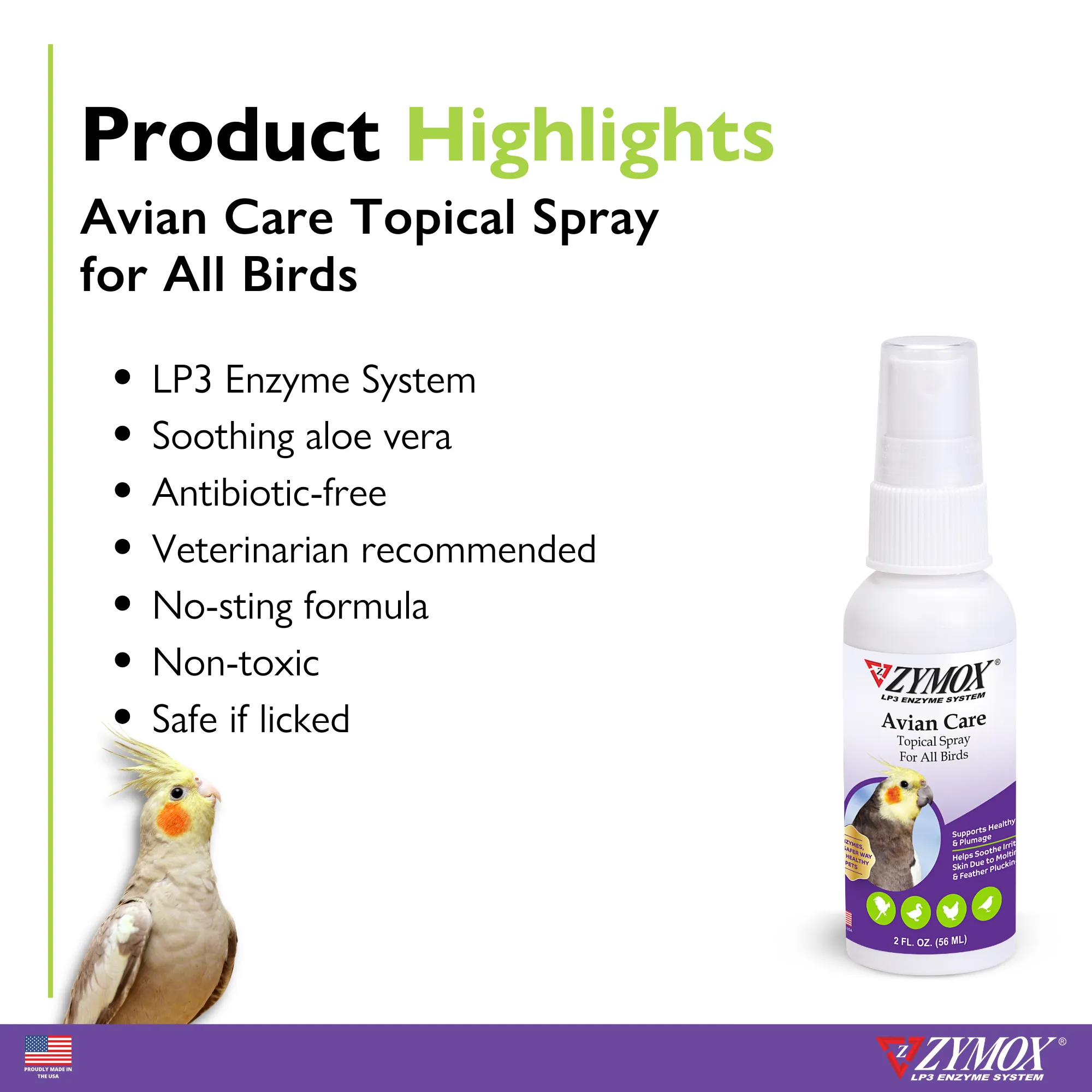 ZYMOX® Avian Care Topical Spray For All Birds