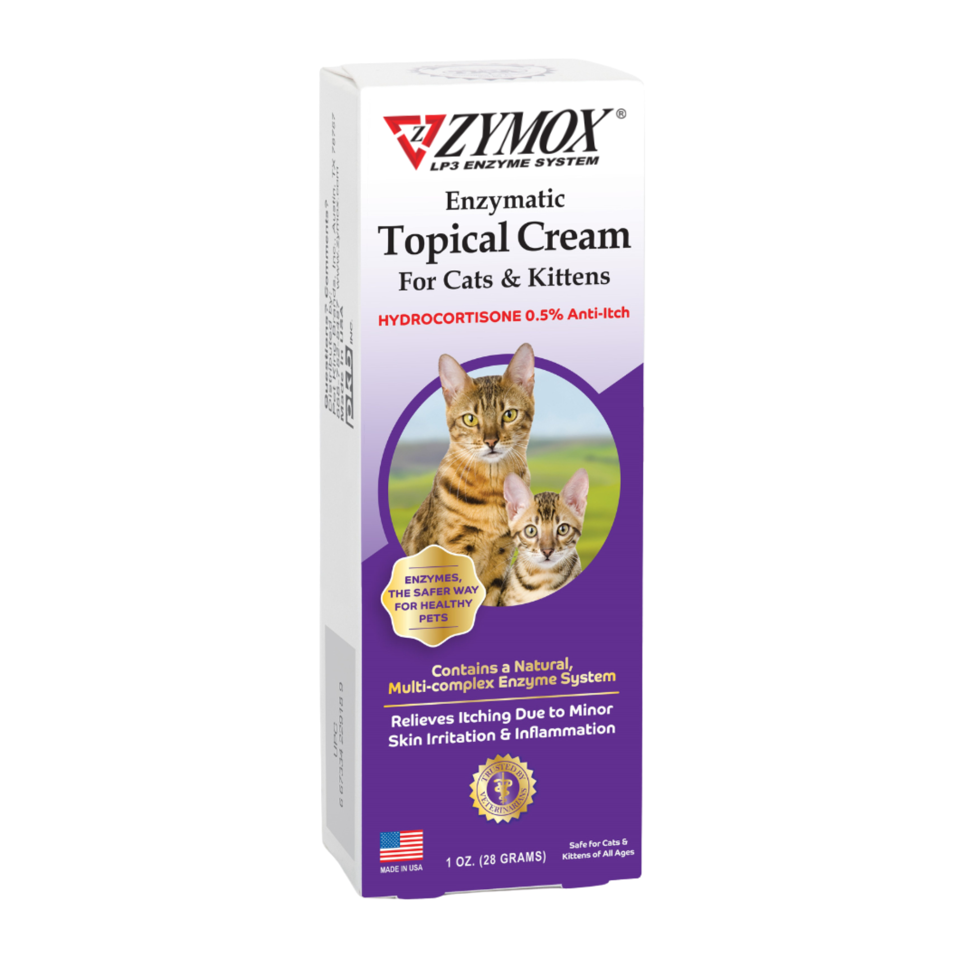 ZYMOX® Enzymatic Topical Cream with 0.5% Hydrocortisone for Cats & Kittens ZYMOX® Enzymatic Topical Cream with 0.5% Hydrocortisone for Cats & Kittens