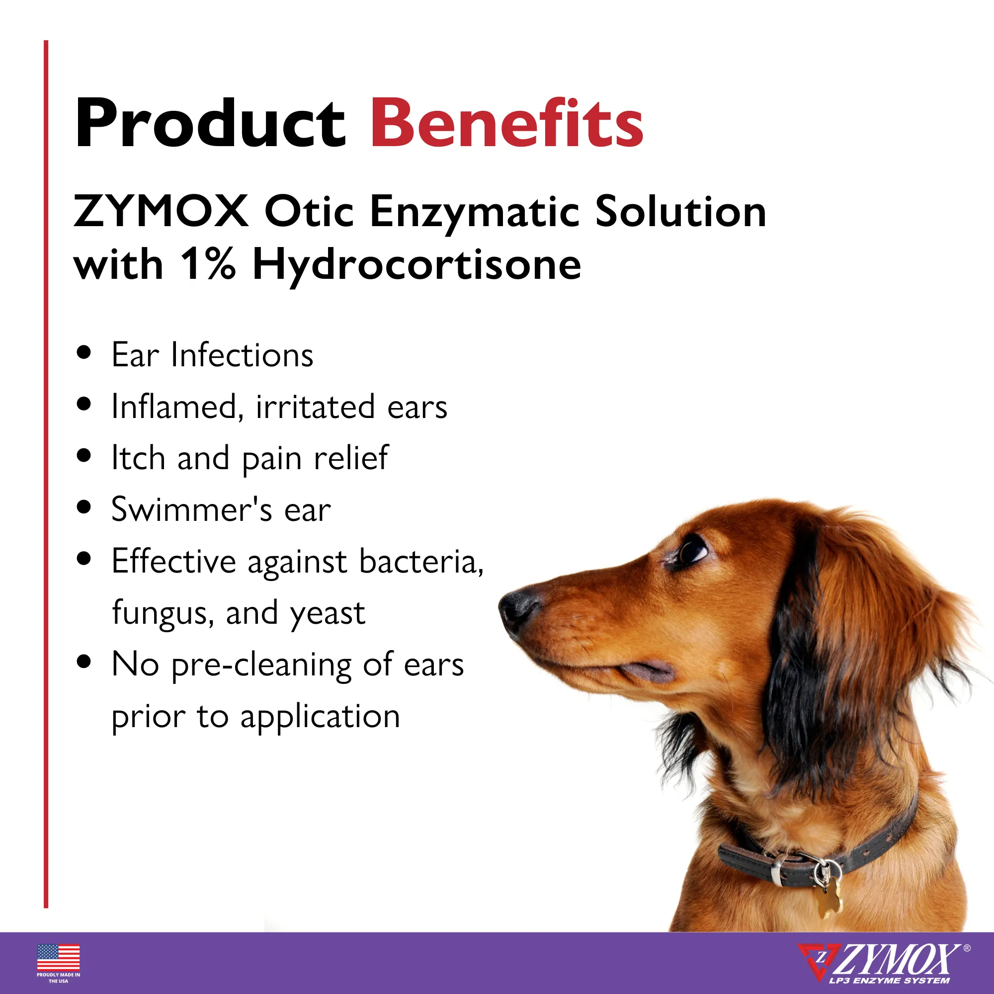 ZYMOX Otic Enzymatic Solution With 1% Hydrocortisone, Authentic Product Made in the USA - 4 oz