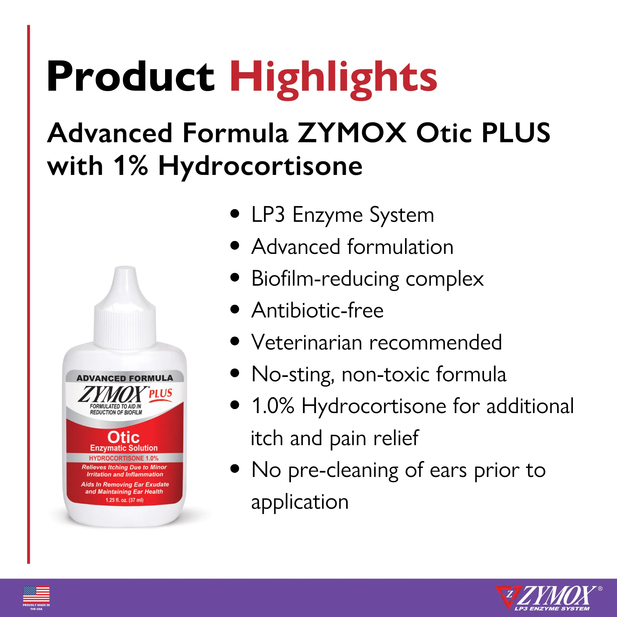 ZYMOX PLUS Advanced Otic Enzymatic Solution with 1% Hydrocortisone
