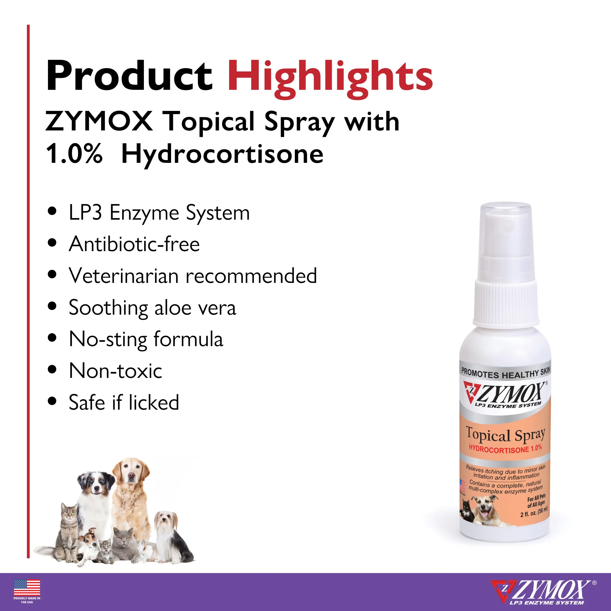 ZYMOX® Topical Spray with 1% Hydrocortisone