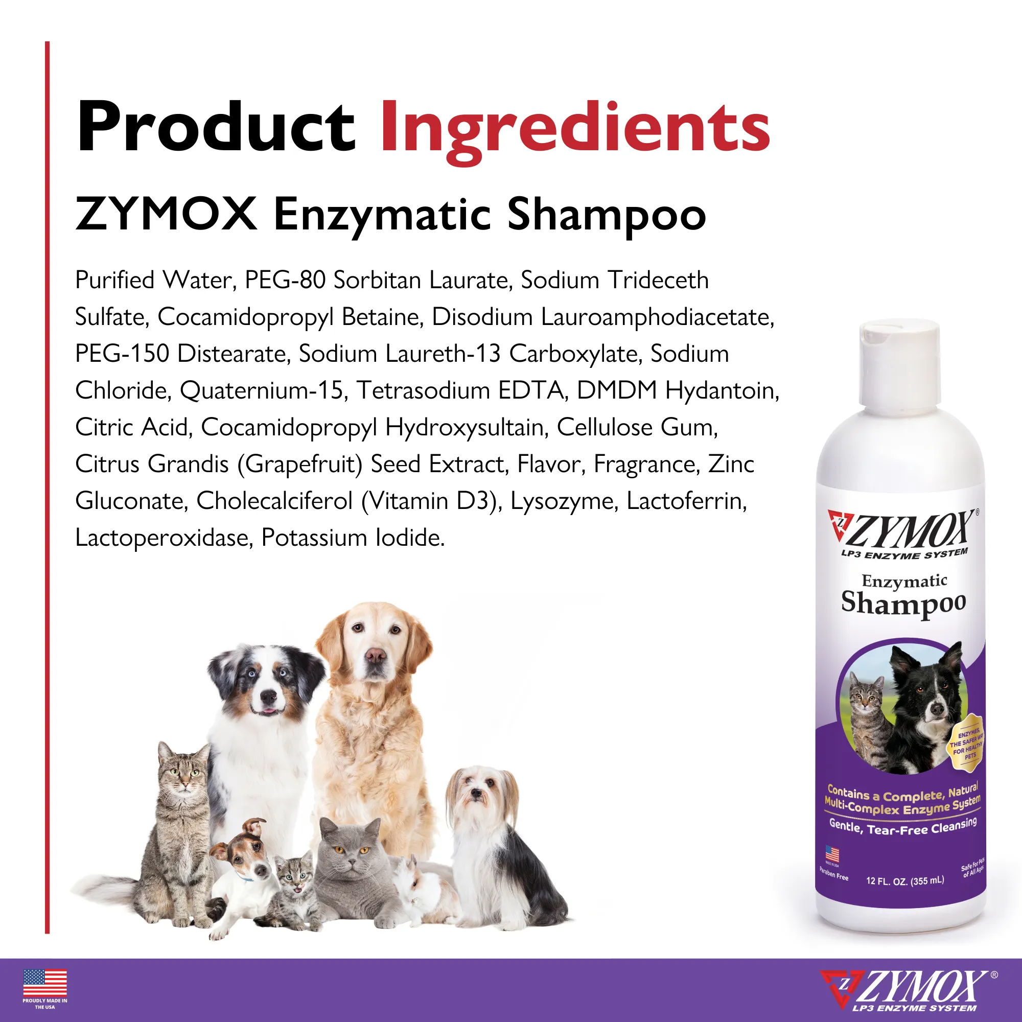 ZYMOX Shampoo, Authentic Product Made in the USA - 12 oz