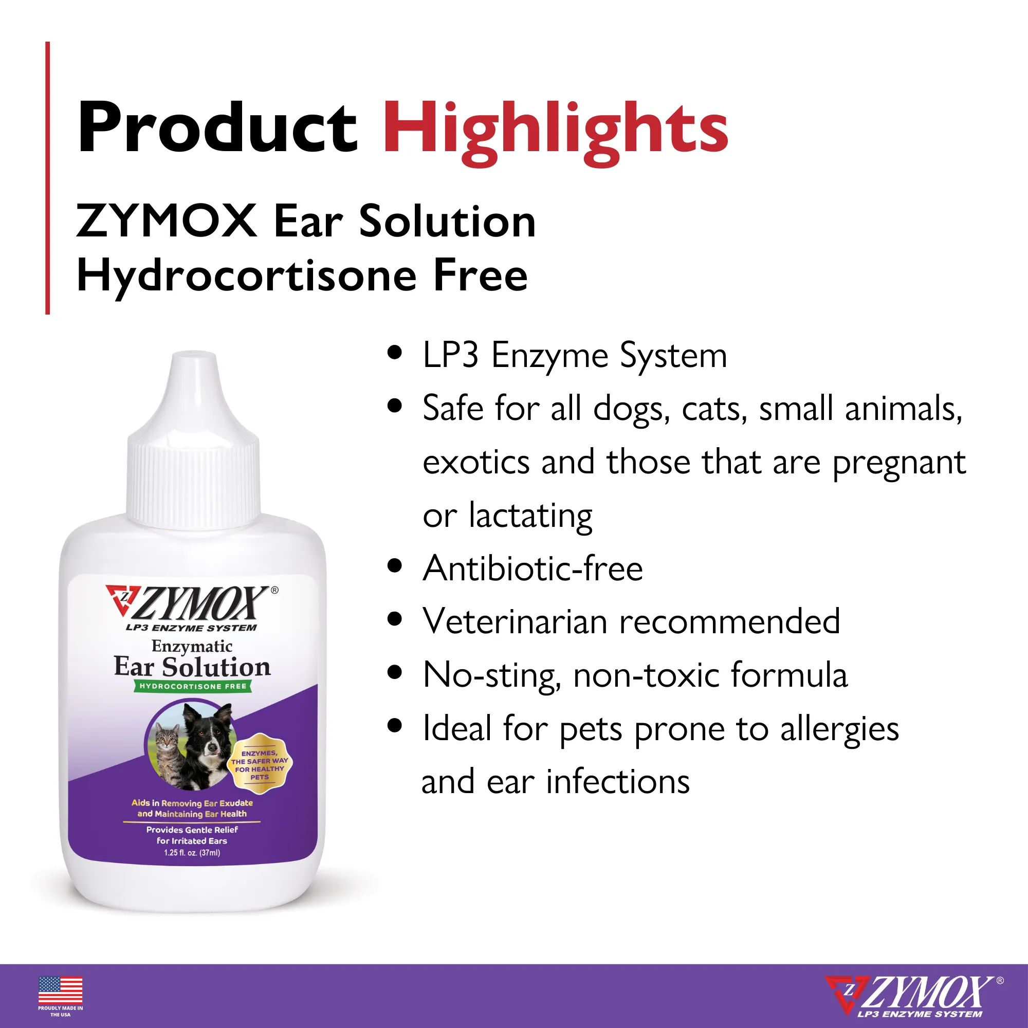 ZYMOX Enzymatic Ear Solution Hydrocortisone Free